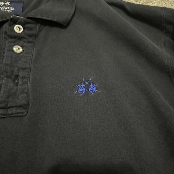 La Martina Buenos Aires Blue Polo Long Sleeve Polo Shirt Size XL Read - Picture 2 of 10